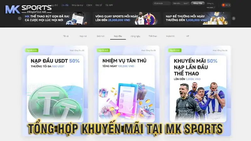 Khuyến mãi MK Sports cho thành viên mới